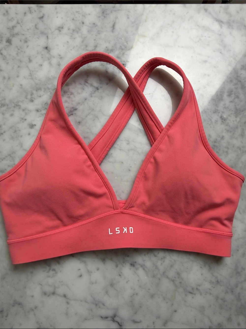 LSKD Pink Cross-Back Sports Bra
